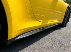 GT3 Style Carbon Fiber Side Skirts Extension - Porsche 911 992.