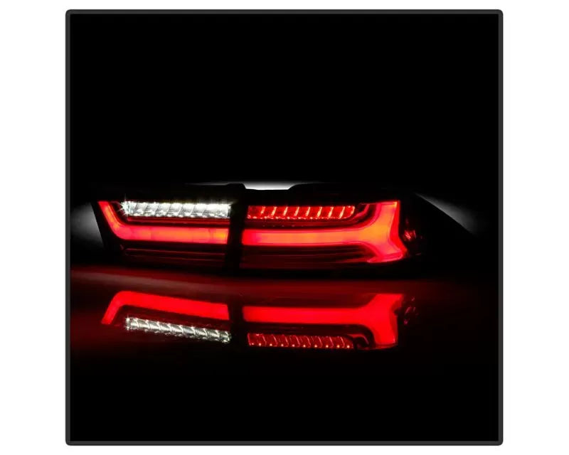 Xtune 4pcs Red Clear Light Bar LED Tail Lights Acura TSX 2006-2008.