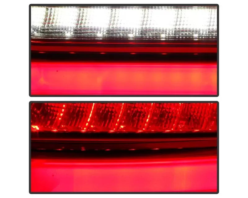 Xtune 4pcs Red Clear Light Bar LED Tail Lights Acura TSX 2006-2008.