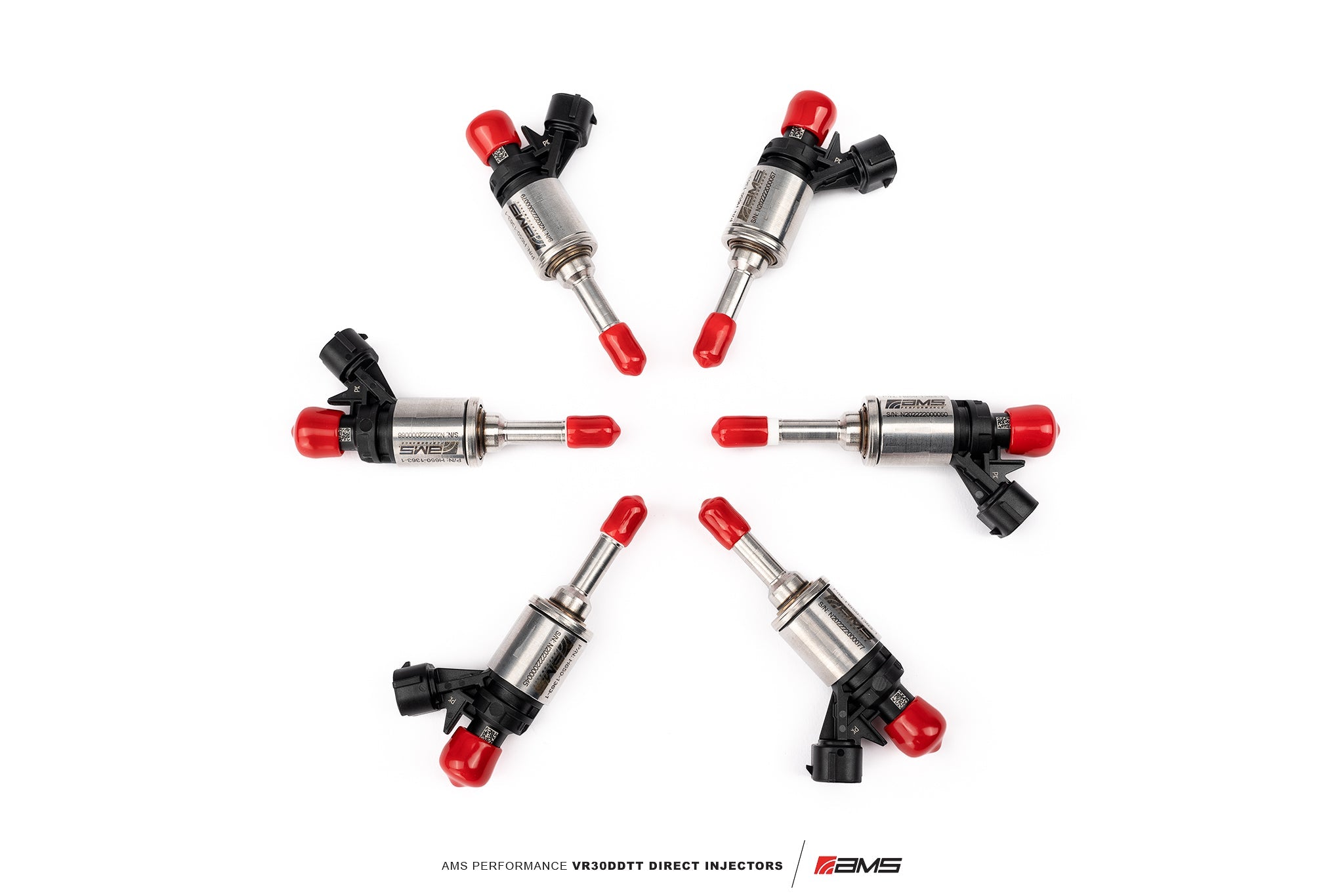 AMS Red Alpha VR30DDTT Stage 3 Direct Injectors | 2023+ Nissan Z & 2017-2024 Infiniti Q50 / Q60 VR30DDTT (ALP.28.07.0014-1).