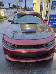 Hell Cat Style Carbon Fiber Hood - 2015-21 Dodge Charger.