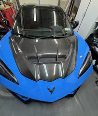 Vented Carbon Fiber Hood V3 - Corvette C8.