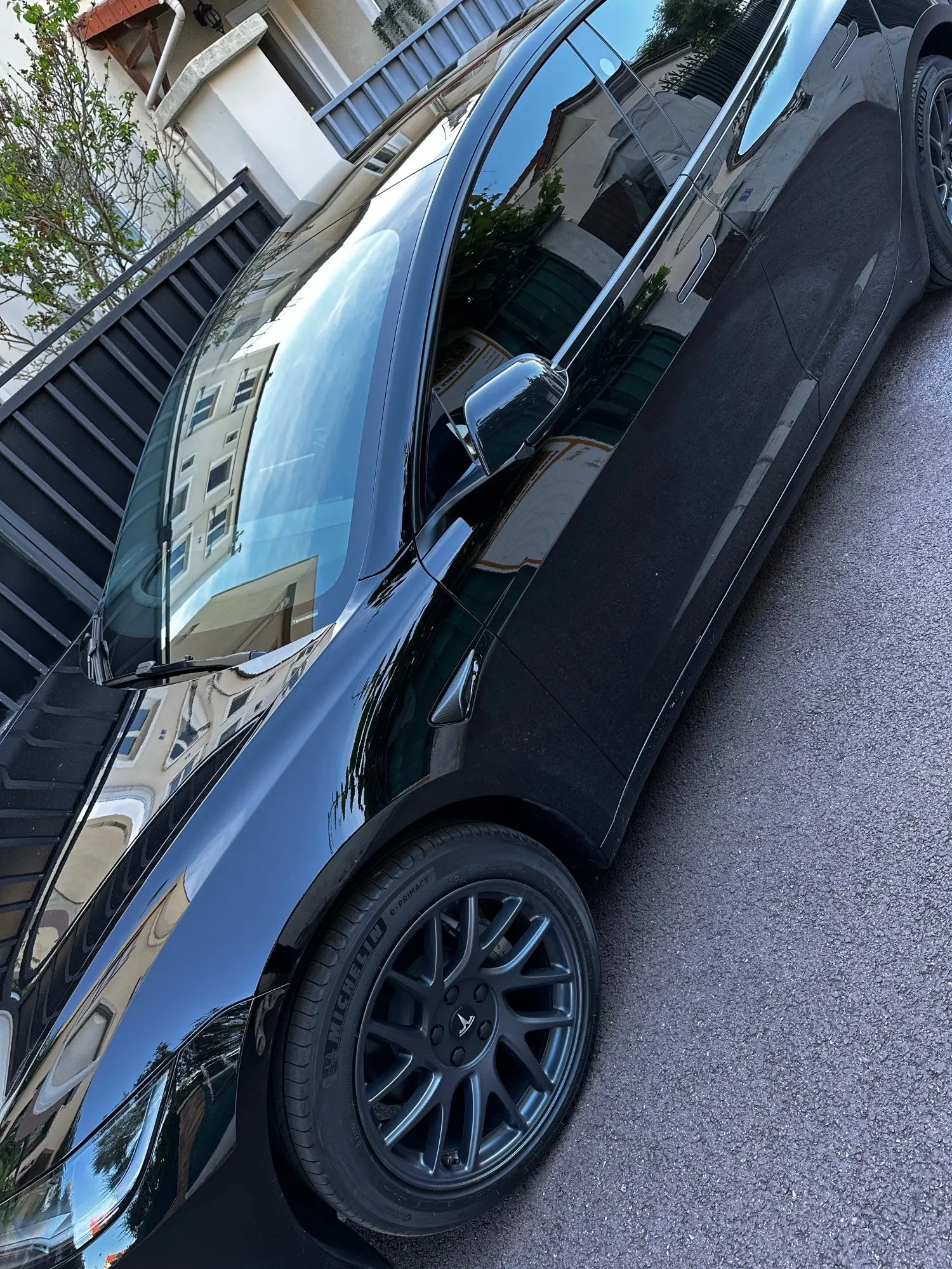 Carbon Fiber Side Camera Cover Overlay - Tesla Model Y Model 3 Highland.