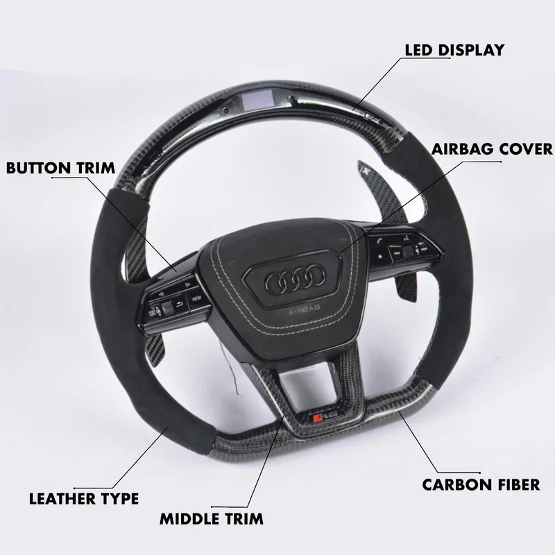 Audi RS6 / RS7 / RSQ8 Style - Full Custom Steering Wheel.