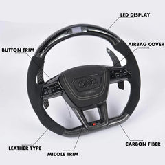 Audi RS6 / RS7 / RSQ8 Style - Full Custom Steering Wheel.