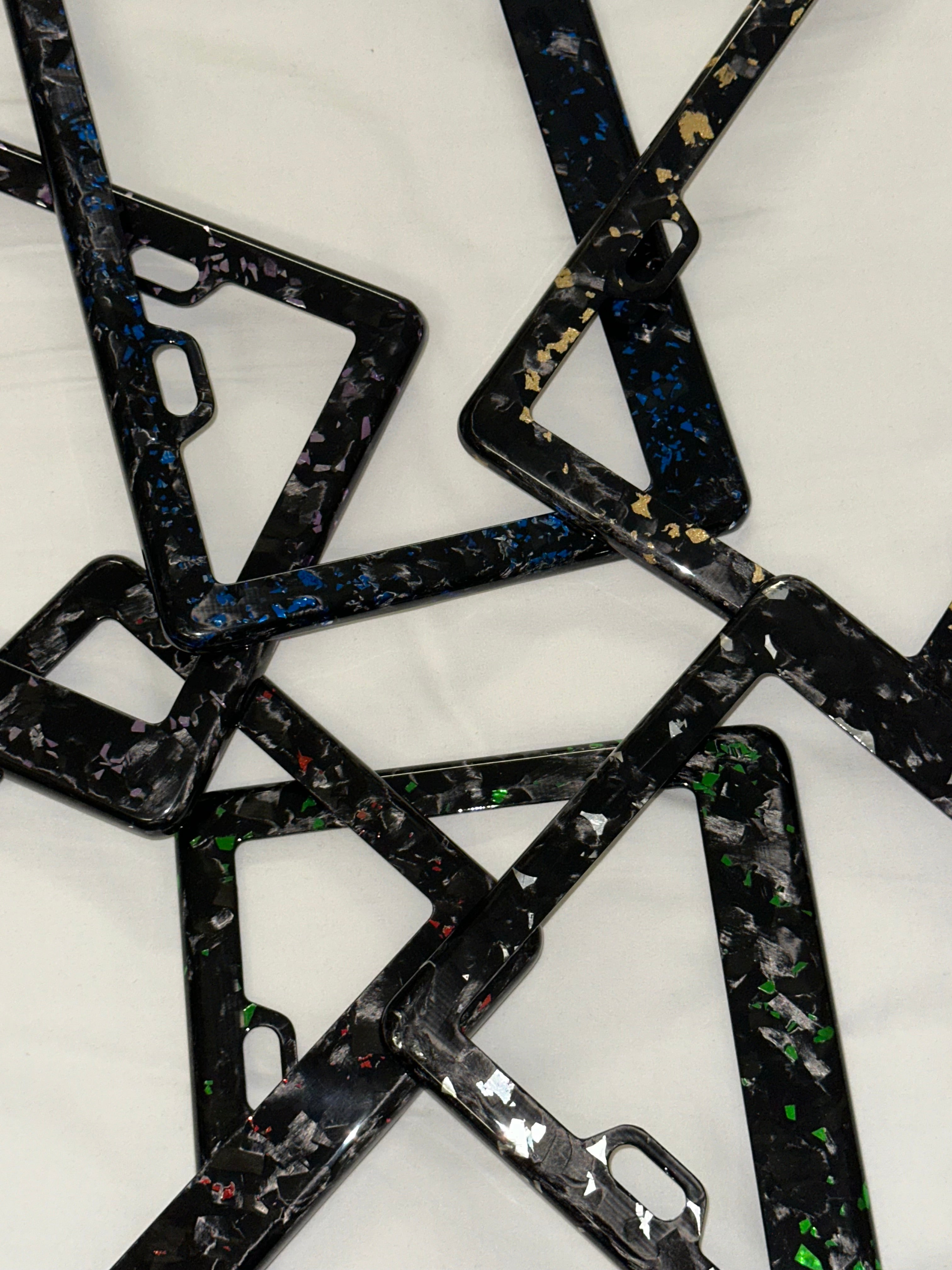 Colored Forged Carbon Fiber Universal License Plate Frame.