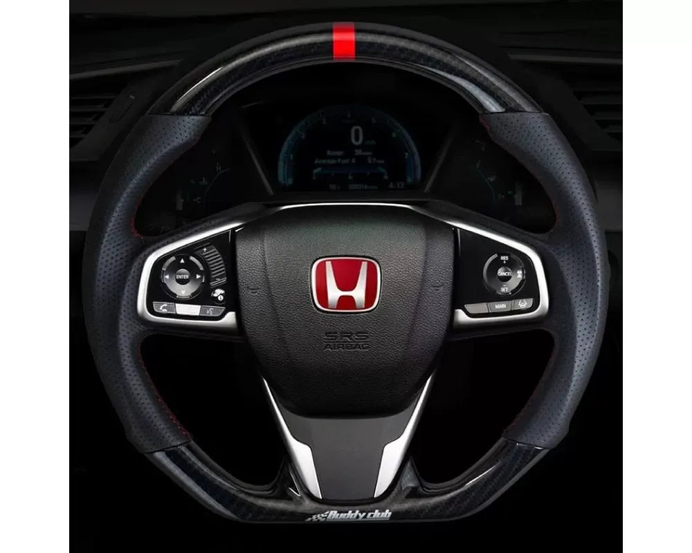 Buddy Club Sport Leather Steering Wheel Honda CR-V 2017-2018.