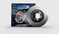 SHW Performance Left Rear Cross-Drilled Lightweight Brake Rotor BMW M5 5.0L 2006-2010.