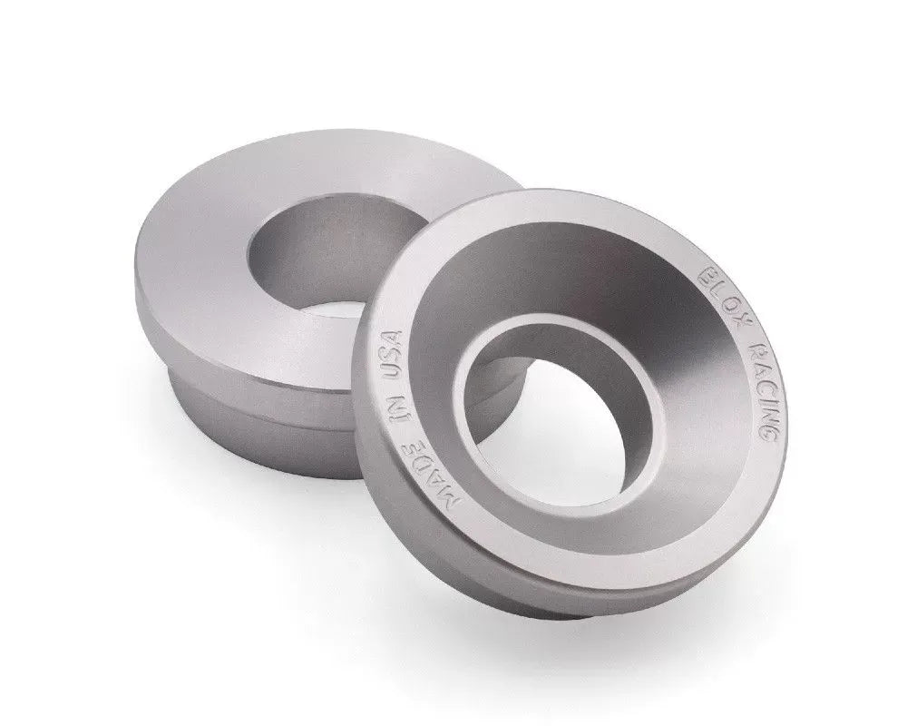 Blox Racing Silver 2-Piece Billet Aluminum Solid Shifter Bushing Honda | Acura B-Series Transmissions 1988-2001.
