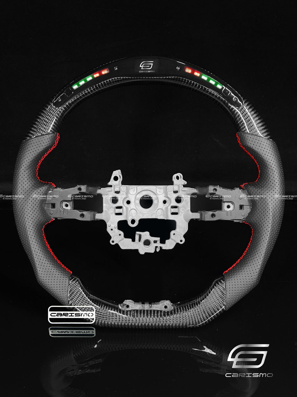 Carismo Steering Wheel For Honda Civic (FE) / Type R (FL5) - Classic RPM LED - Gloss Carbon - Perforated Leather