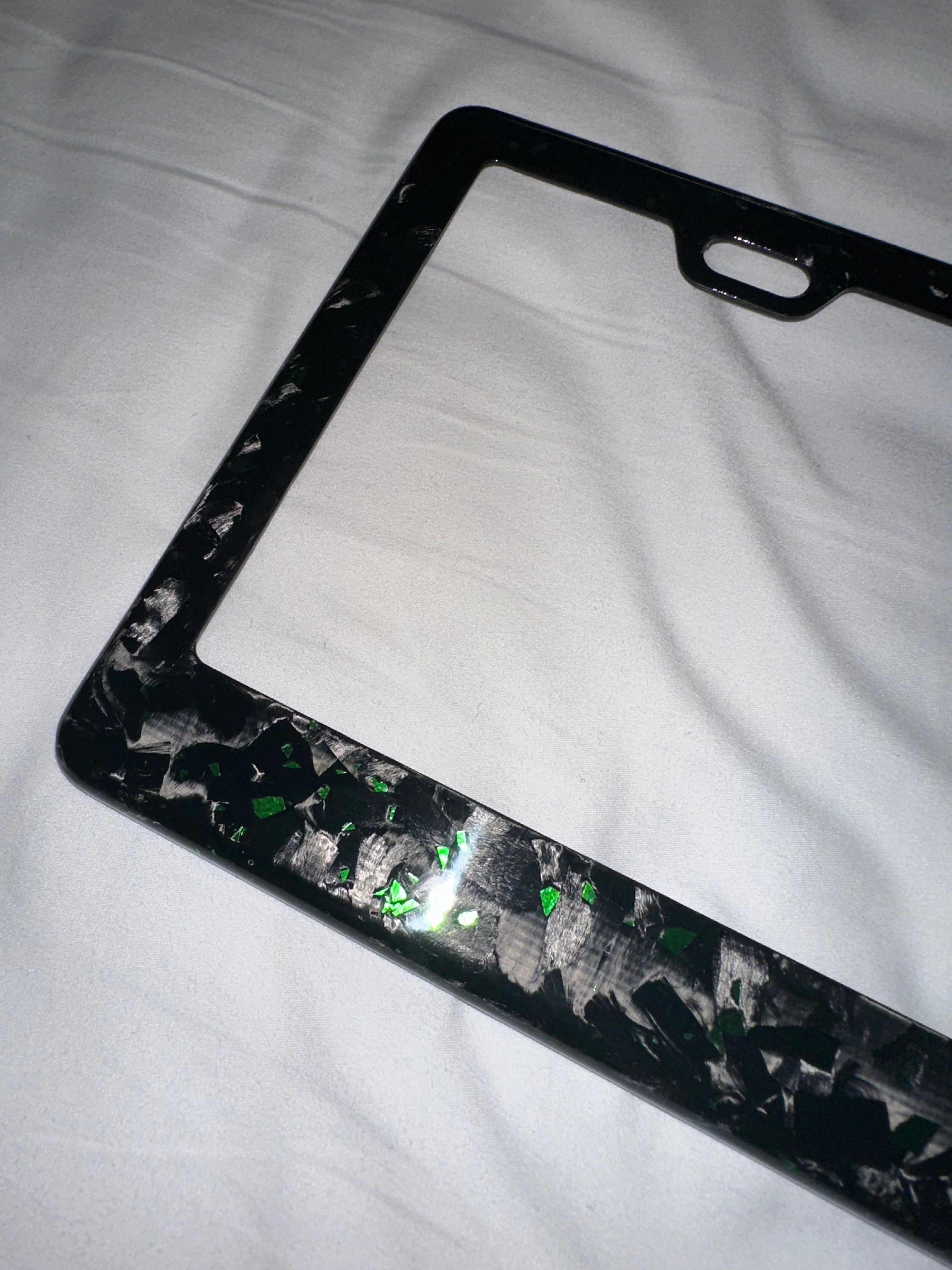 Colored Forged Carbon Fiber Universal License Plate Frame.
