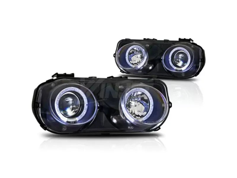 Winjet Black Clear Halo Projector Headlight Acura Integra 1994-1997.
