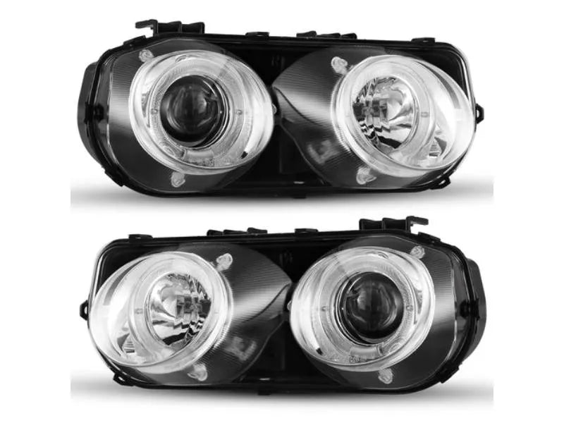 Winjet Chrome/Clear Halo Projector Head Lights Acura Integra 1994-1997.