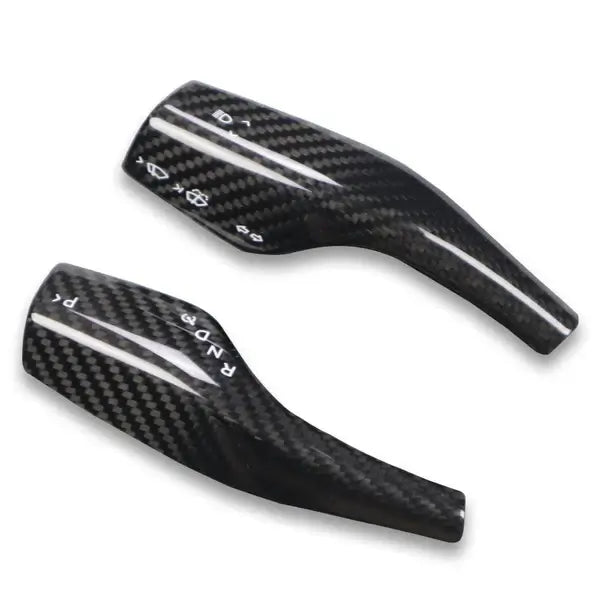 Carbon Fiber Shift Stalk Covers - Tesla Model 3 & Y.
