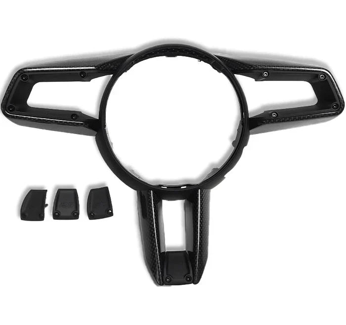 Carbon Fiber Steering Wheel Trim - Porsche 992 Carrera.