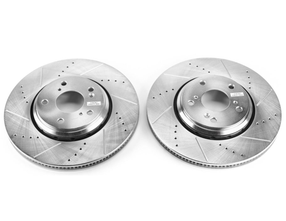 Power Stop Rear Evolution Drilled & Slotted Rotors - Pair | 2017+ Honda Civic Type-R & 2024+ Acura Integra Type-S (JBR1749XPR).