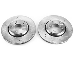 Power Stop Rear Evolution Drilled & Slotted Rotors - Pair | 2017+ Honda Civic Type-R & 2024+ Acura Integra Type-S (JBR1749XPR).