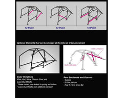 Cusco Safety 21 4-Point Steel Front Roll Cage Acura DC2.