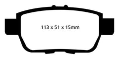 EBC Brakes Greenstuff Street sport Rear Disc Brake Pad Set FMSI D1103 Acura TL Rear 2009-2014