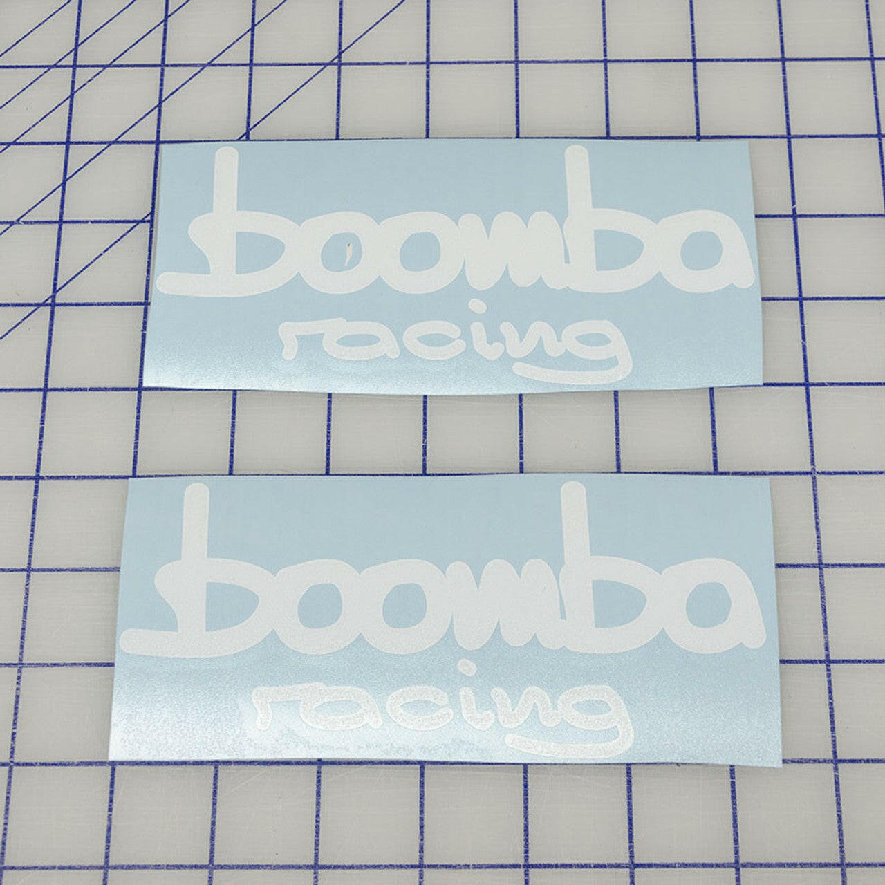 Boomba Racing Precision Cut WHITE Vinyl Stickers.