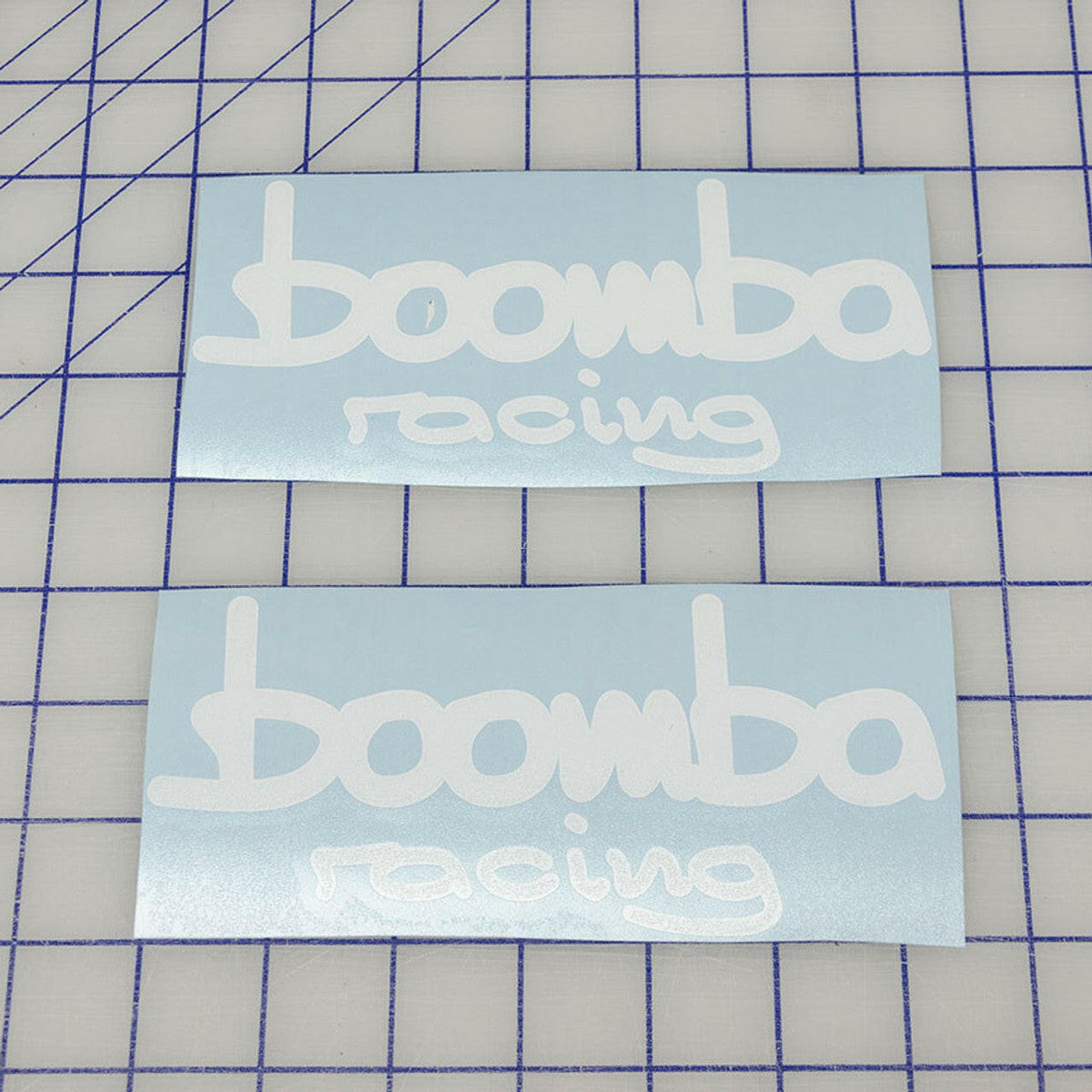 Boomba Racing Precision Cut WHITE Vinyl Stickers.