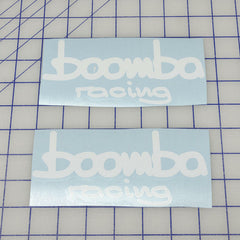 Boomba Racing Precision Cut WHITE Vinyl Stickers.