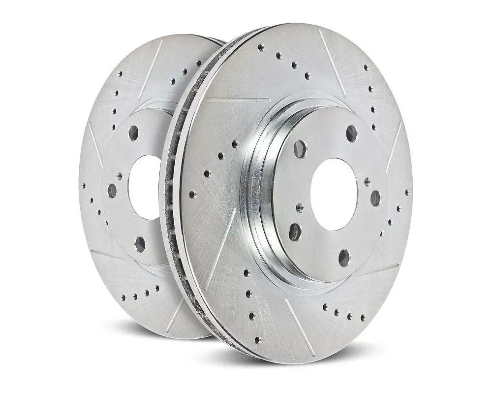 Power Stop Evolution Drilled & Slotted Rotors - Pair Rear Acura Integra 1990-2001.