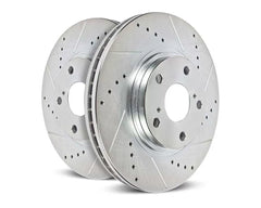 Power Stop Evolution Drilled & Slotted Rotors - Pair Rear Acura Integra 1990-2001.