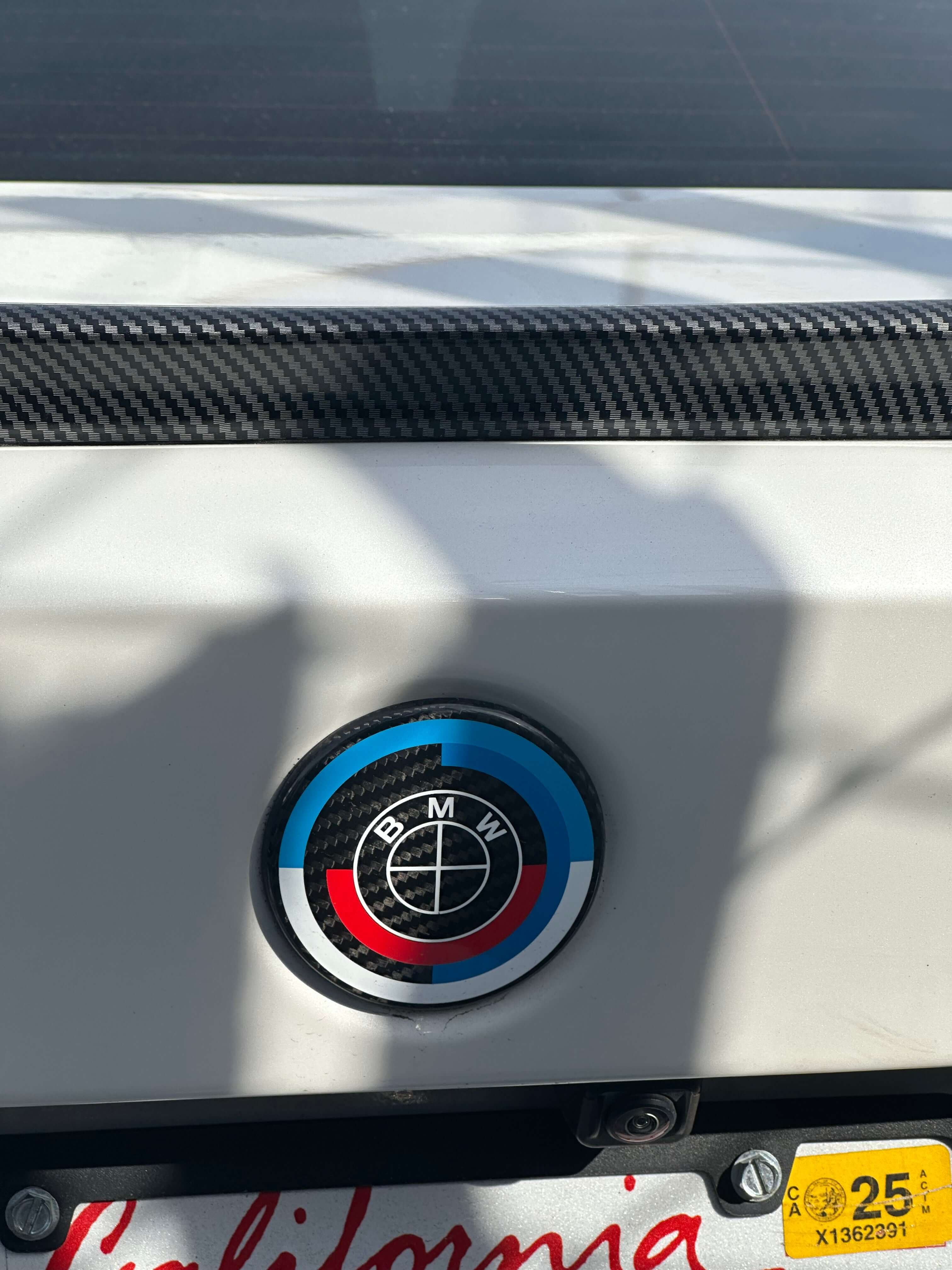 Carbon Fiber 50th Years M Heritage Emblem Roundel Cover &  Hub Cap Replacement (7 Piece)- BMW Roundel.