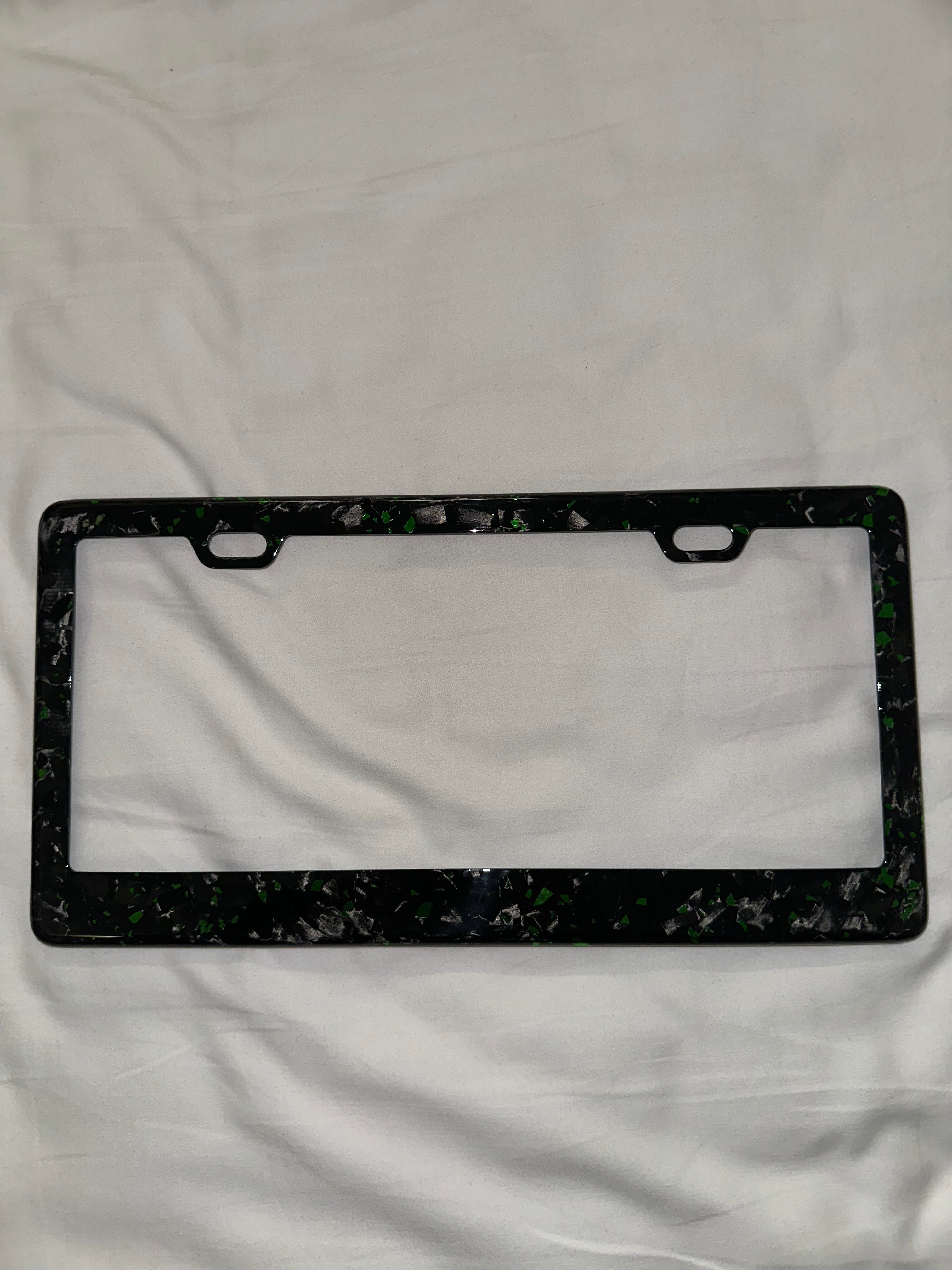 Colored Forged Carbon Fiber Universal License Plate Frame.