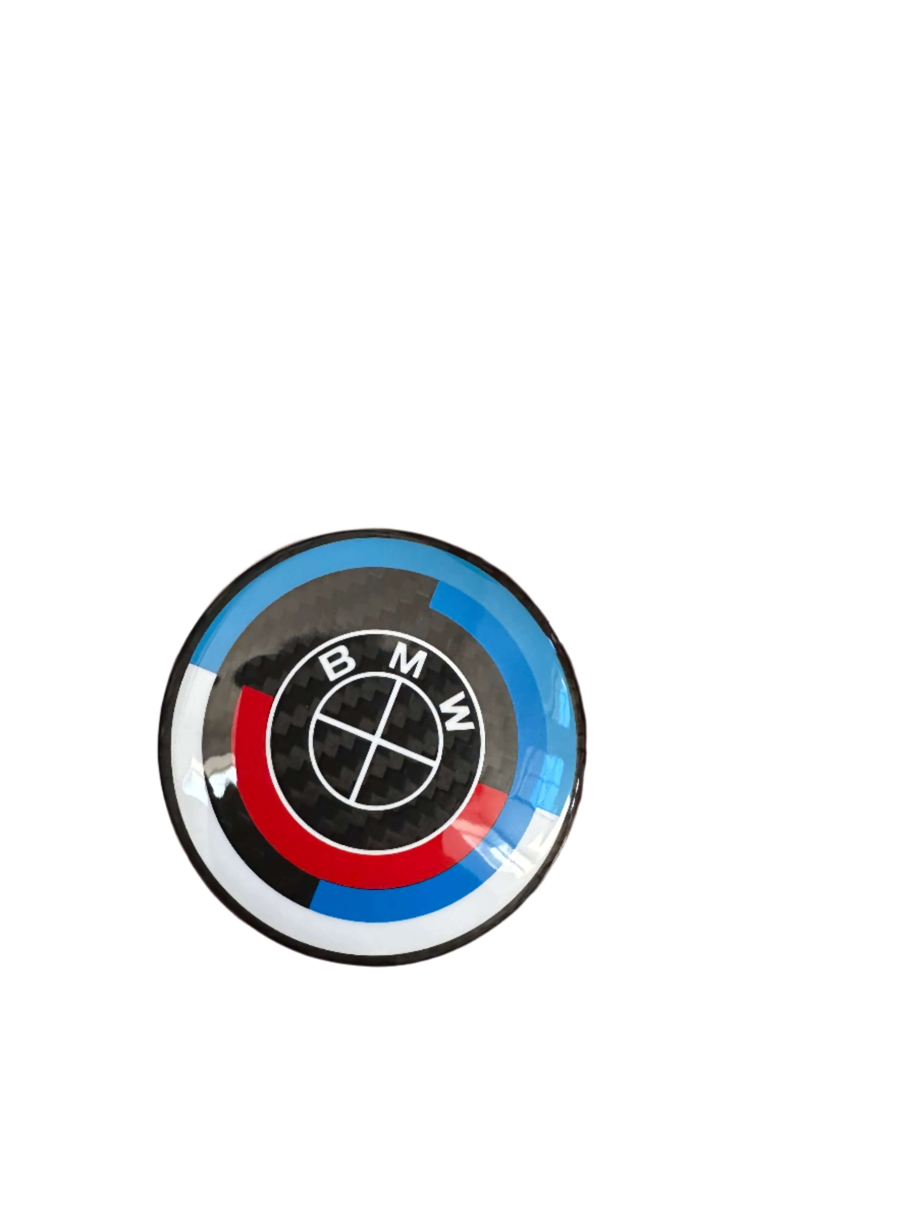 Carbon Fiber 50th Years M Heritage Emblem Roundel Cover &  Hub Cap Replacement (7 Piece)- BMW Roundel.