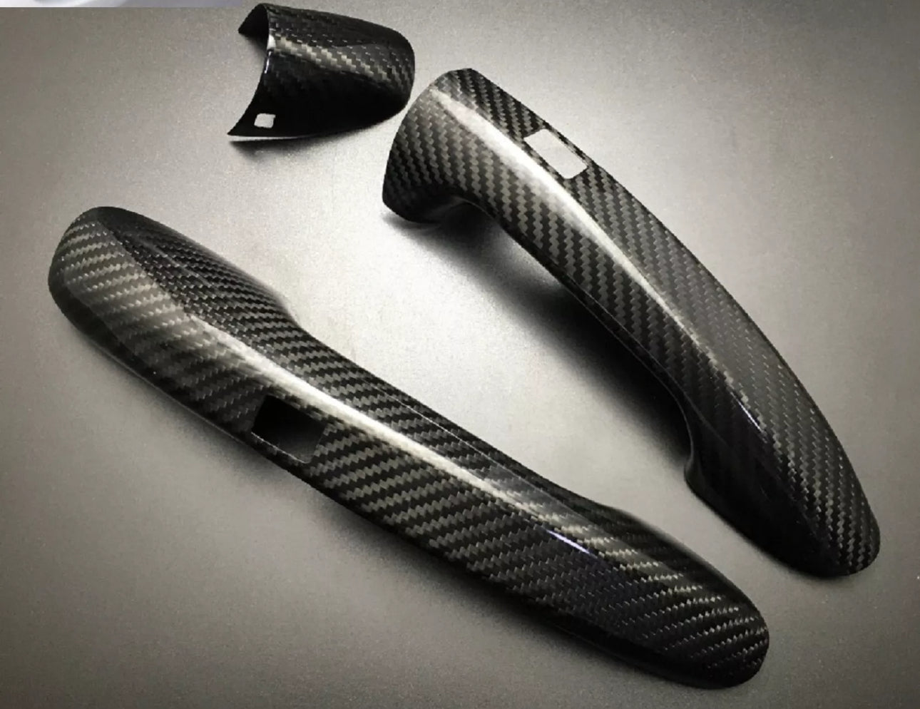 Real Dry Carbon Fiber Keyless Sensor Door Handle Cover Fits 16-21 R190 GT C S R.