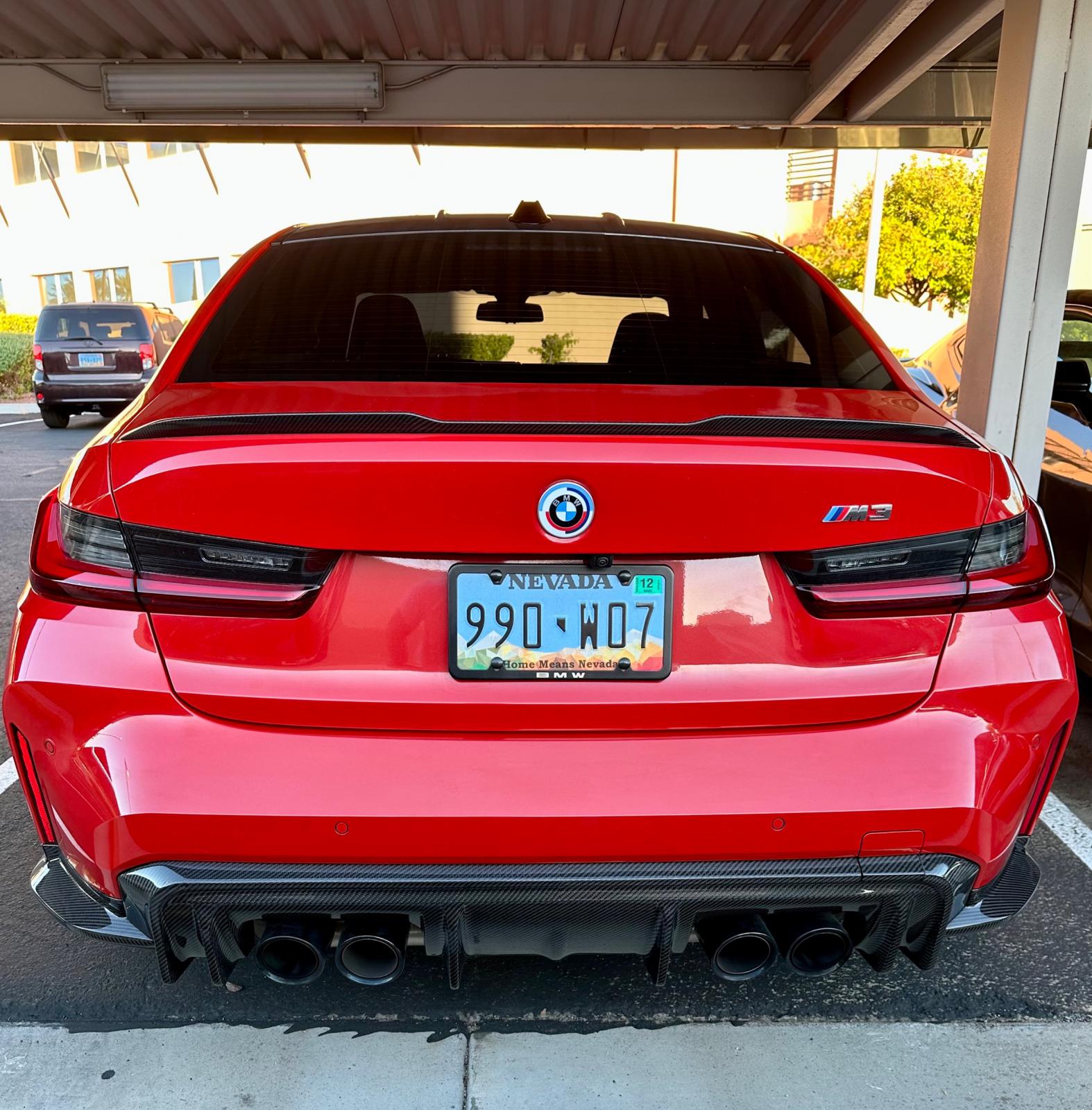 3D Style Carbon Fiber Rear Diffuser + Corner Extension - 2021-2025 BMW G80 M3.
