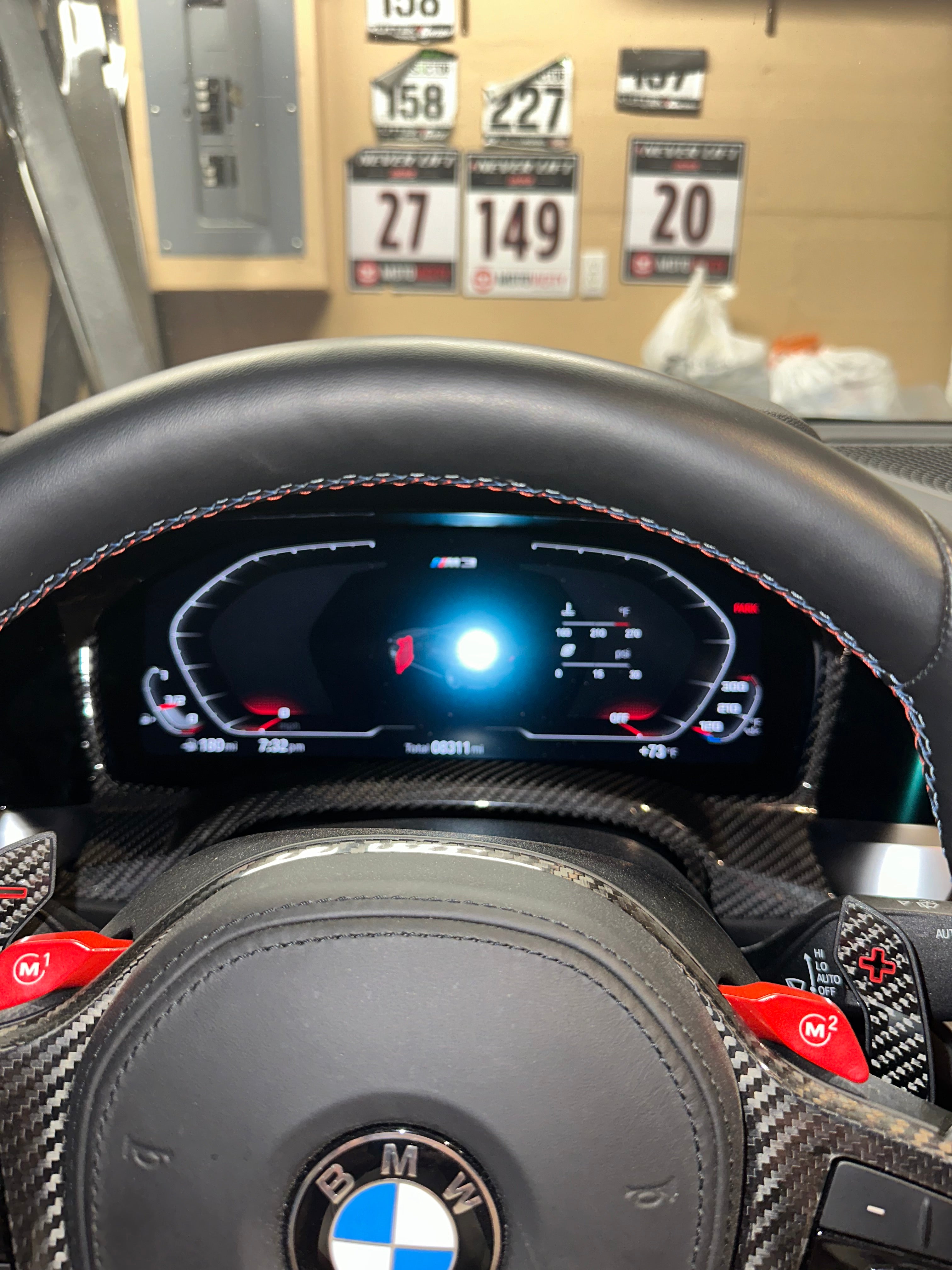 Carbon Fiber Cluster instrument dash screen cover -  BMW G8X.