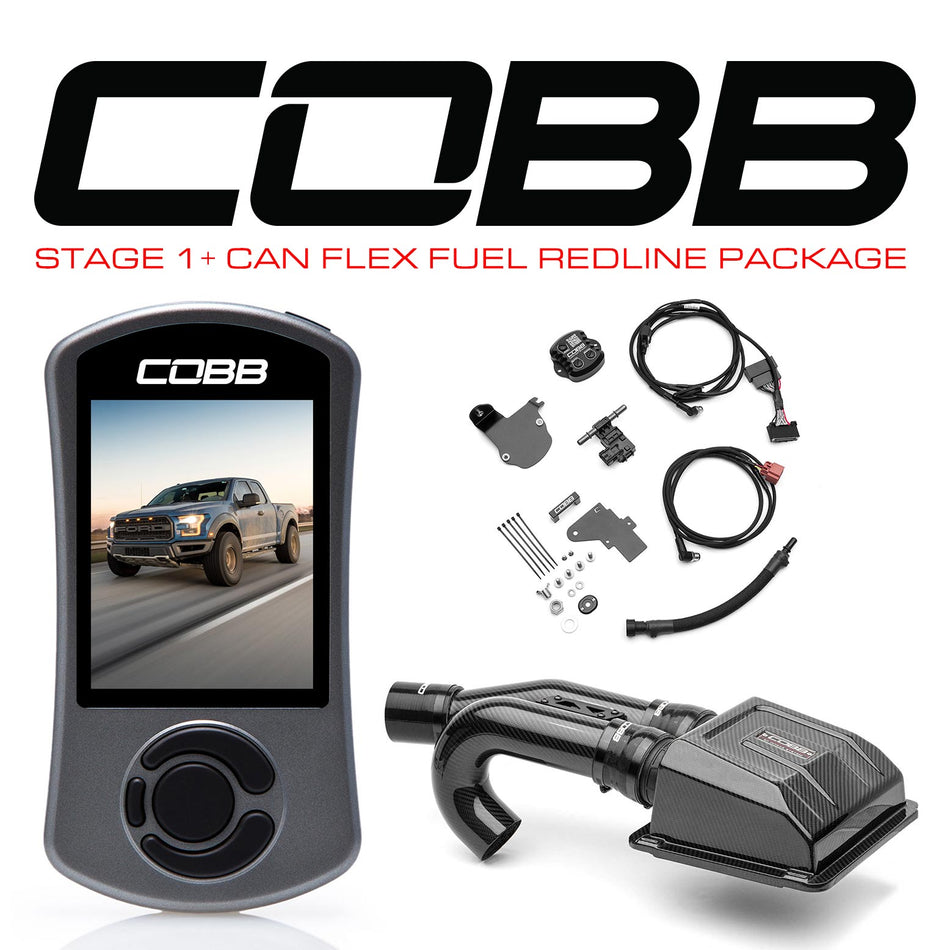 Cobb 17-20 Ford F-150 Ecoboost Raptor Stage 1+ CAN Flex Fuel Redline CF Power Package