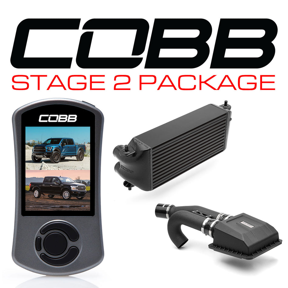 Cobb 17-18 Ford F-150 Raptor Stage 2 Power Package(Factory Location Intercooler) W/TCM - Black