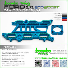 FORD 2.7L ECOBOOST THROTTLE BODY AND INTAKE MANIFOLD SPACER KIT.
