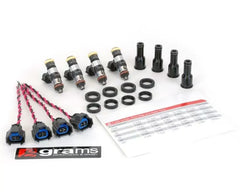 Grams Performance 1600cc Fuel Injector Kit 11mm Top Adapter Acura Integra | Honda Accord | Civic Coupe | Civic Hatchback | Civic Sedan | del Sol | Prelude | S2000 1990-2009.