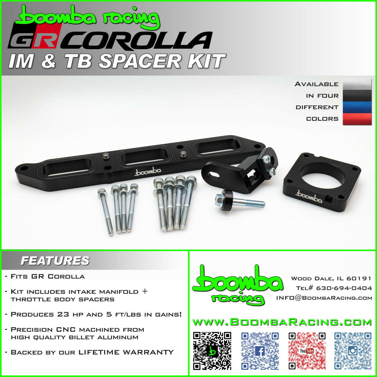 GR Corolla Intake and Throttle Body Spacer Kit.