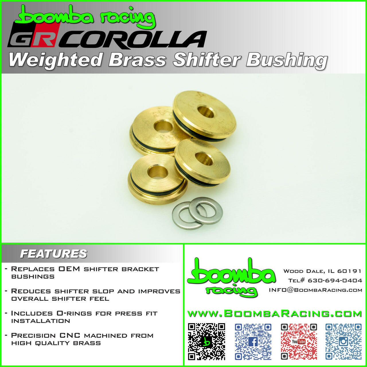 GR Corolla Weighted Brass Shift Link Bushings.