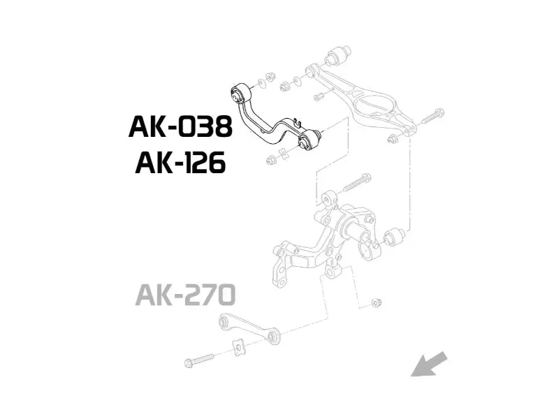 Godspeed Project Adjustable Rear Camber Arms Audi A3 | A3 Quattro 8P 2006-2013.