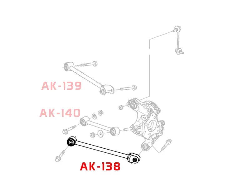 Godspeed Project Adjustable Rear Traction Arms Acura TL2009-2014.