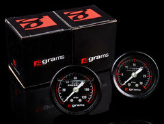 Grams Liquid Filled Fuel Pressure Gauge (Black Face) - 0-30psi / 0-120psi