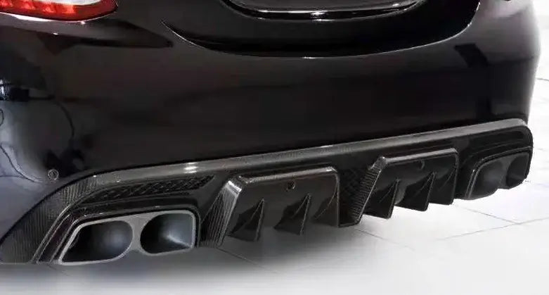 B-Style Carbon Fiber Rear Diffuser - Mercedes Benz W205 C-Class.