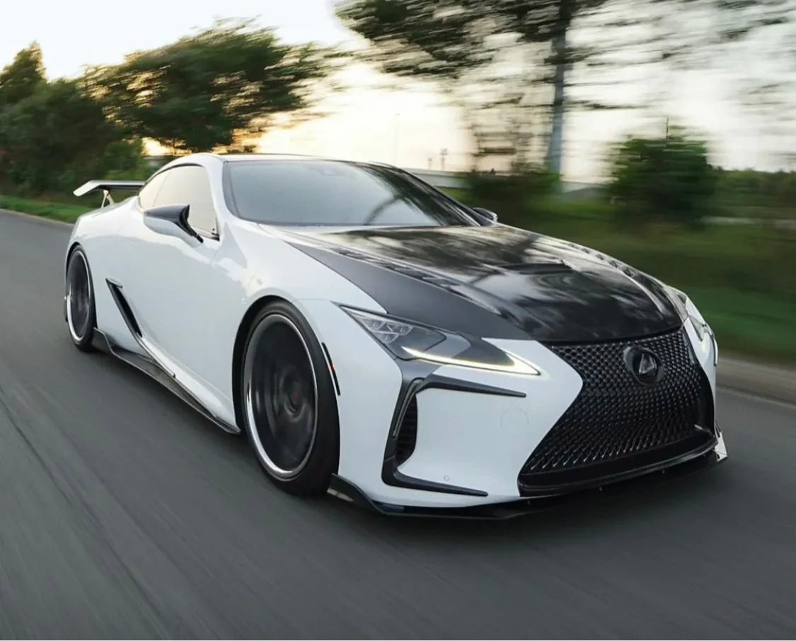 prepreg Carbon Fiber Front Bumper Canards Trim -  Lexus LC500 LC500H.
