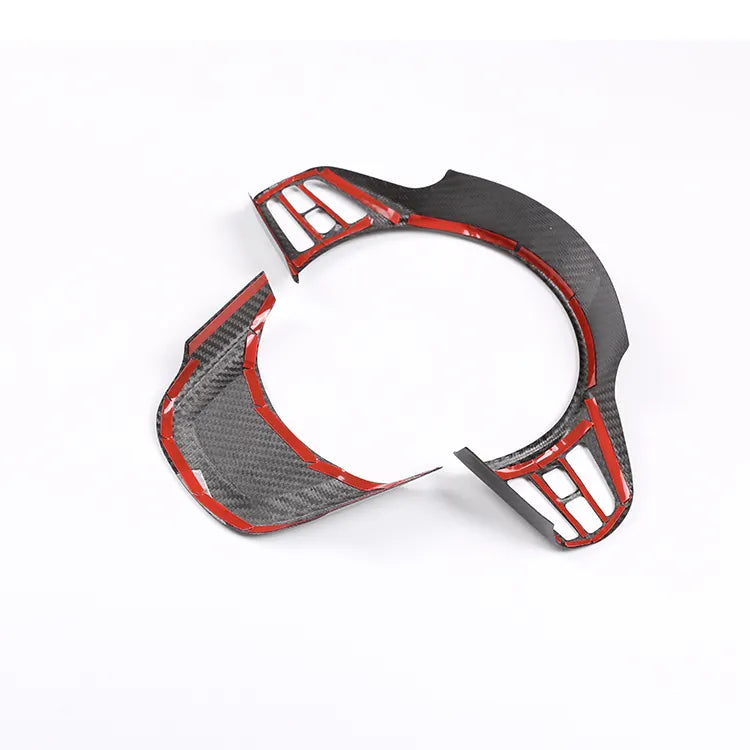 Carbon Fiber Interior Steering Wheel Trim Panel Covers - Toyota GR Supra A90.