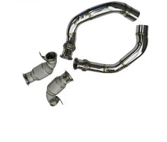 CatLess High Flow Racing Downpipes w/Heat Sheild - BMW F90 M5.