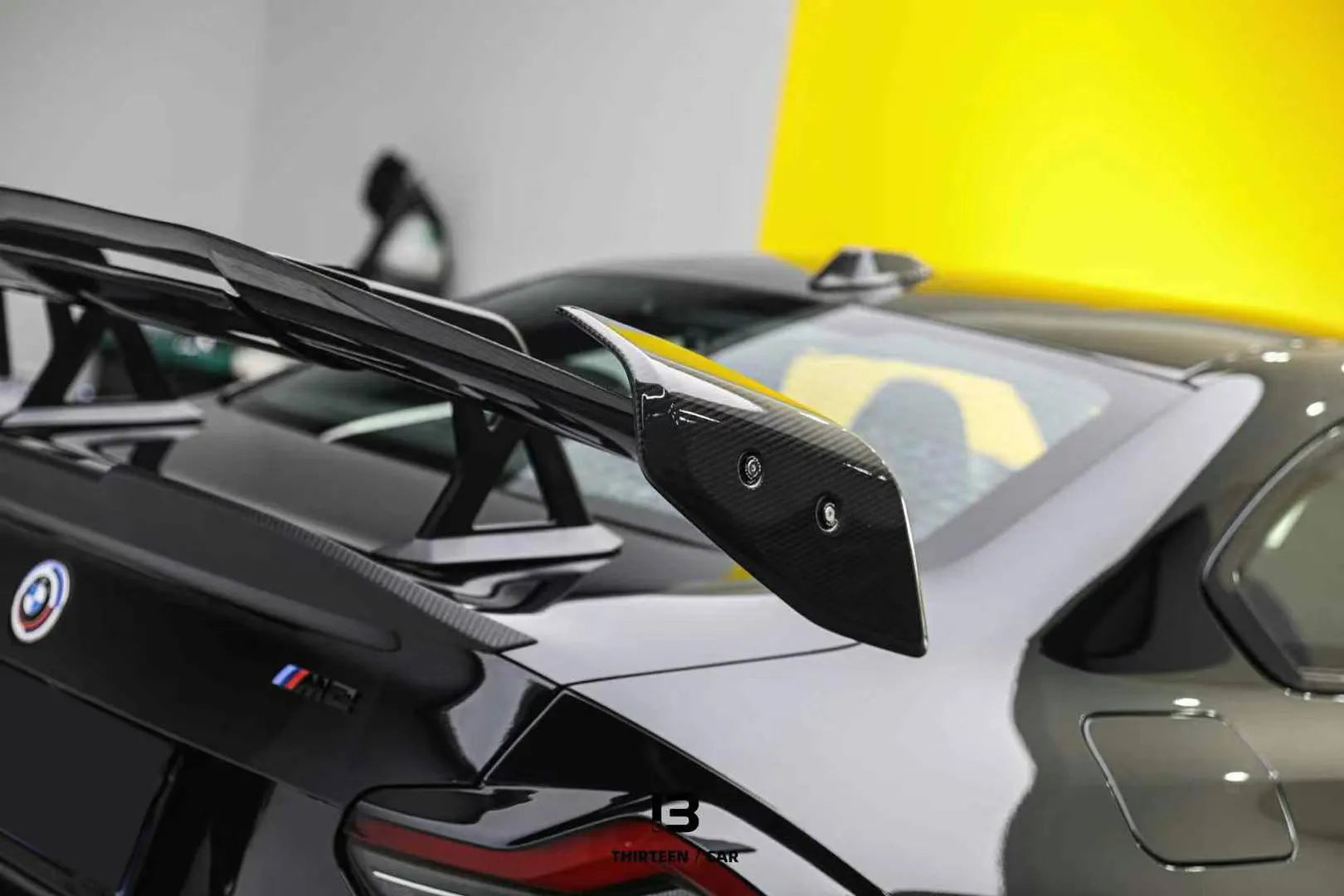 AD Style Carbon Fiber Swan Neck Wing V3 - BMW G87 M2 G80 M3 G82 M4.