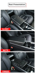 Carbon Fiber Armrest Cover overlay - TESLA Model 3 & Y.