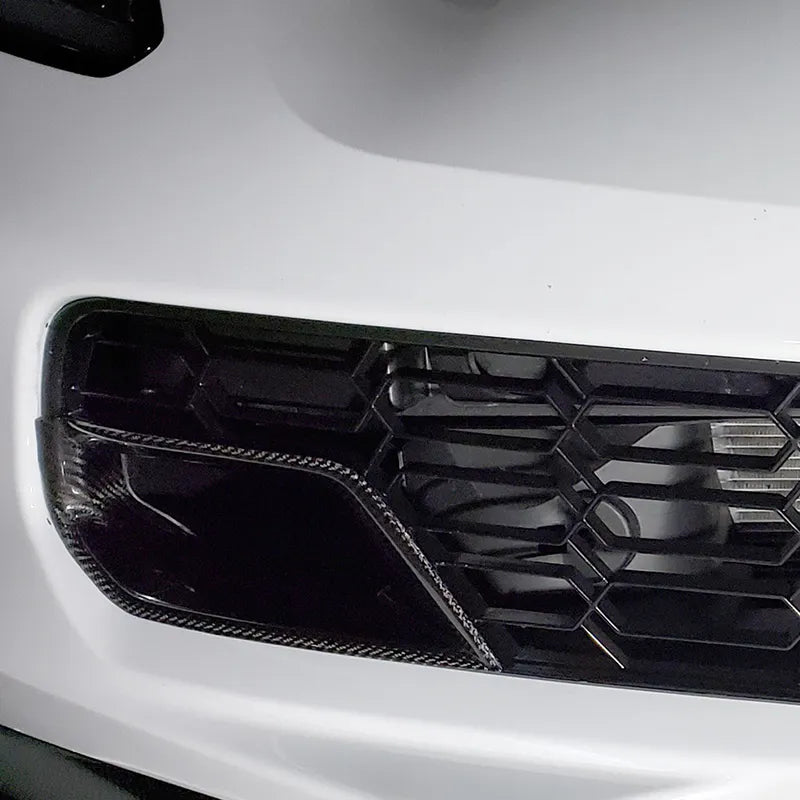 Carbon Fiber Front Brake Duct Inserts Side Vent Trims - Chevrolet Corvette Z06 C7.
